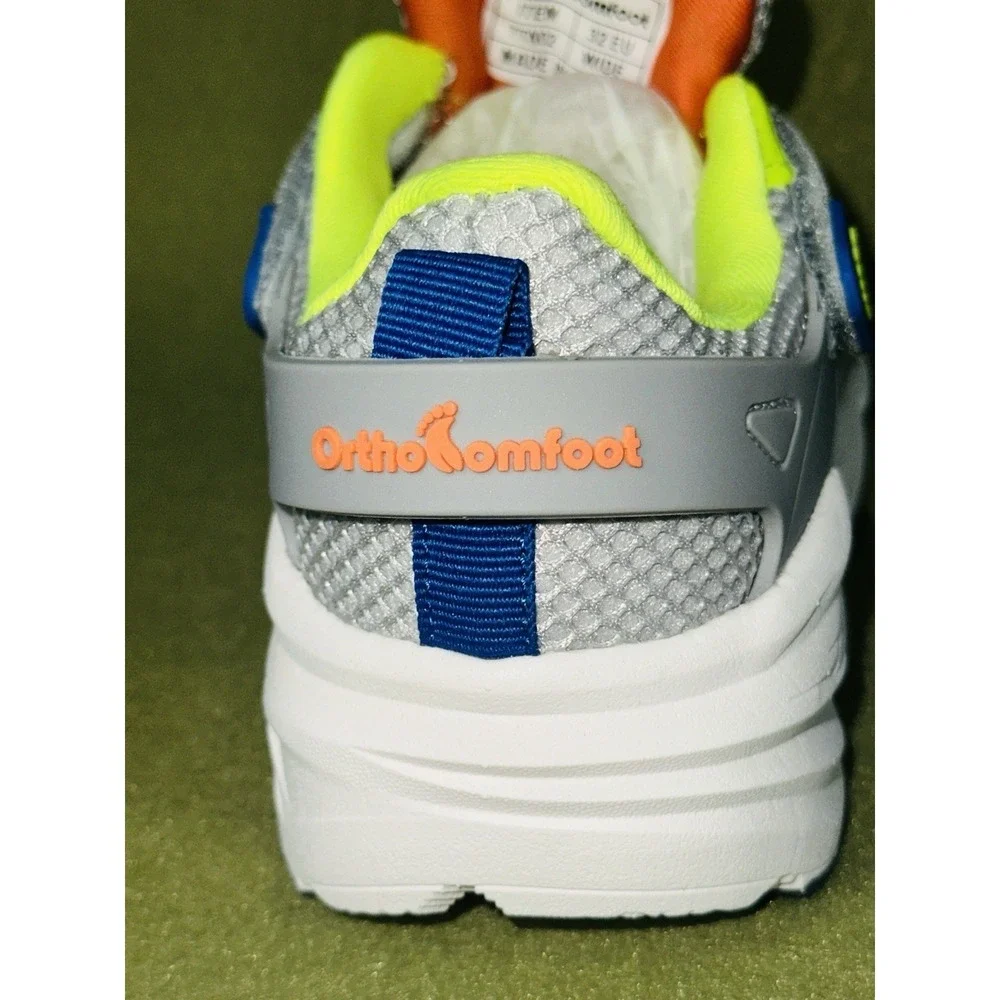 OrthoComfoot Kids Orthopedic Shoes Size 1 Wide US / 32 EU Gray Neon New